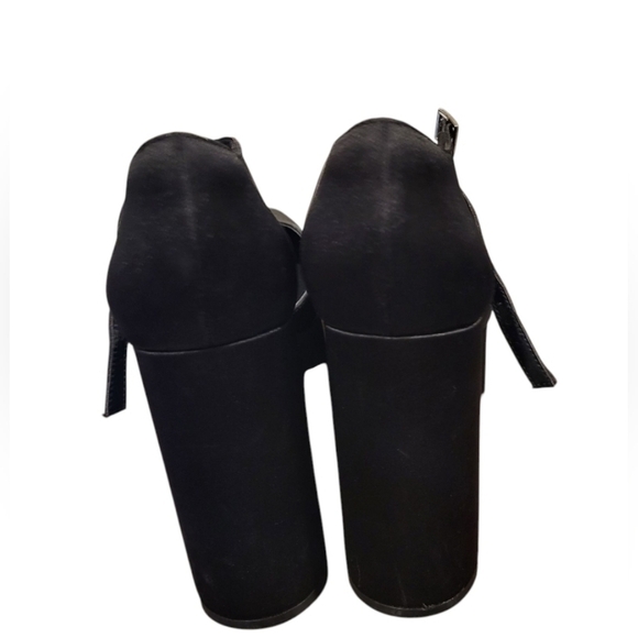 Jeffrey Campbell OVER-N-OUT Platform Black Satin Square Toe Shoes Size 6 - Picture 4 of 11